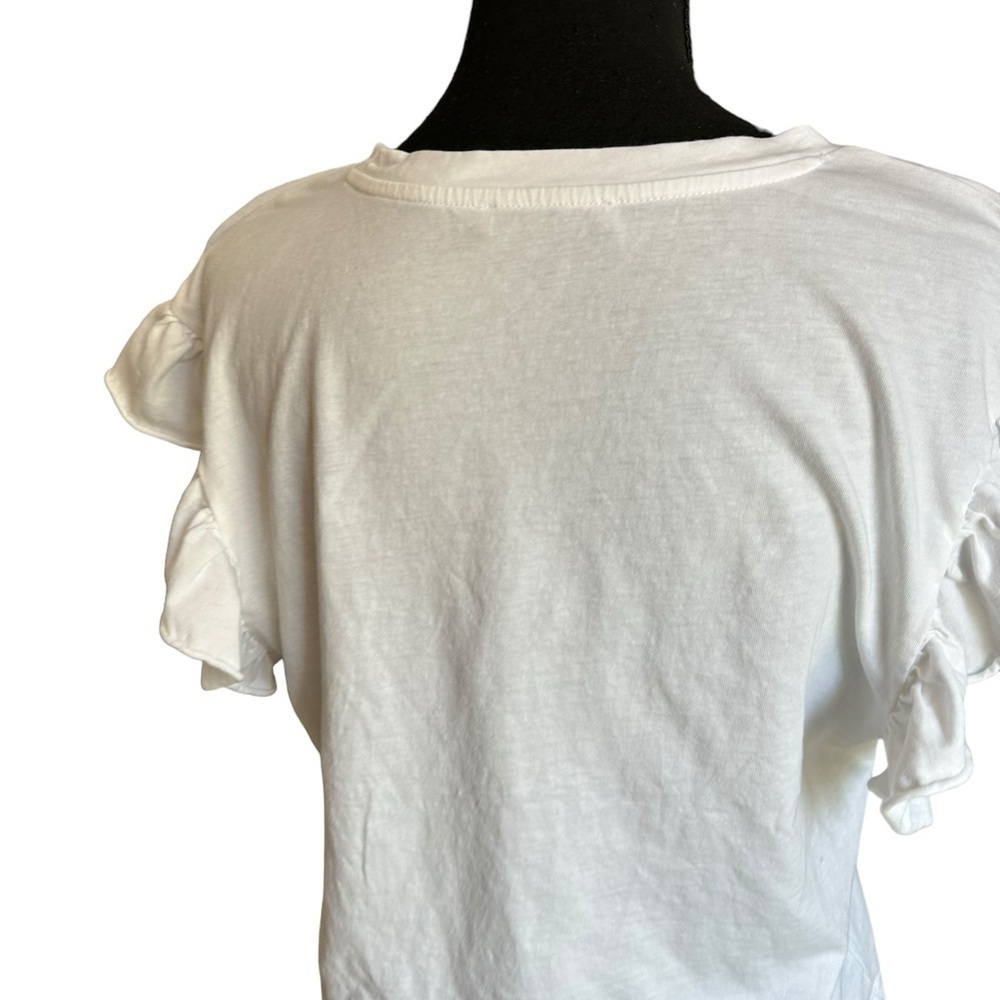 Zara Ruffle Sleeve Top Size Small - Picture 8 of 17